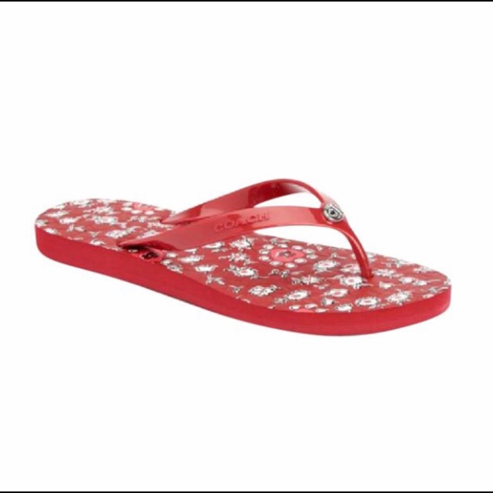 Coach-Floral Flip Flops